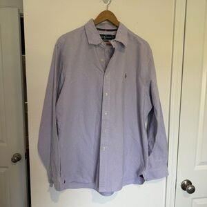 Ralph Lauren Oxford Button Down Shirt sz XL Purple Pony Long Sleeve Preppy